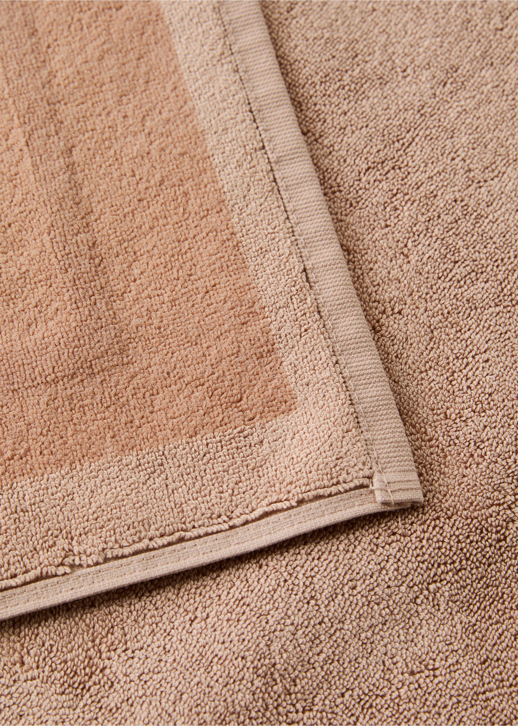 100% cotton anti-slip bath mat - Details of the article 2, Peach. Ref: 27021536-00.