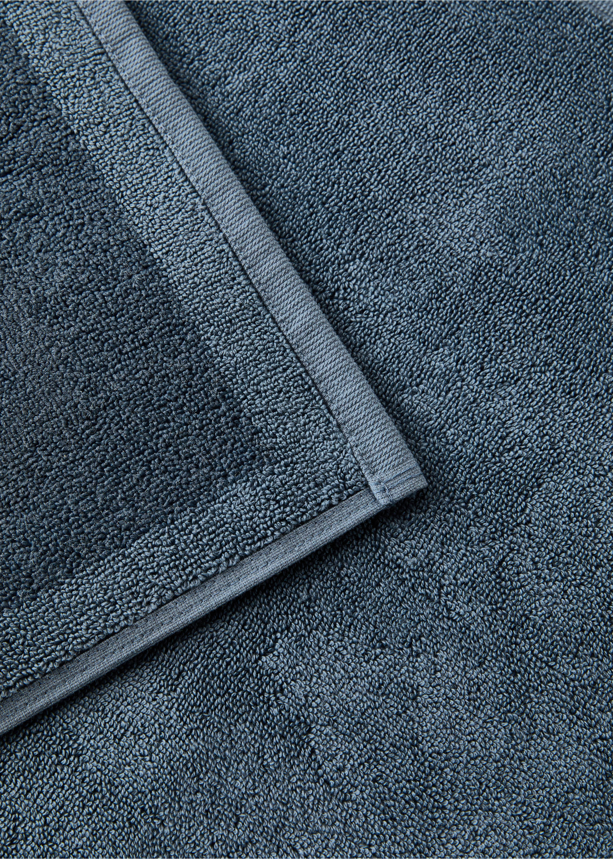 100% cotton anti-slip bath mat - Details of the article 2, Indigo Blue. Ref: 27021536-00.