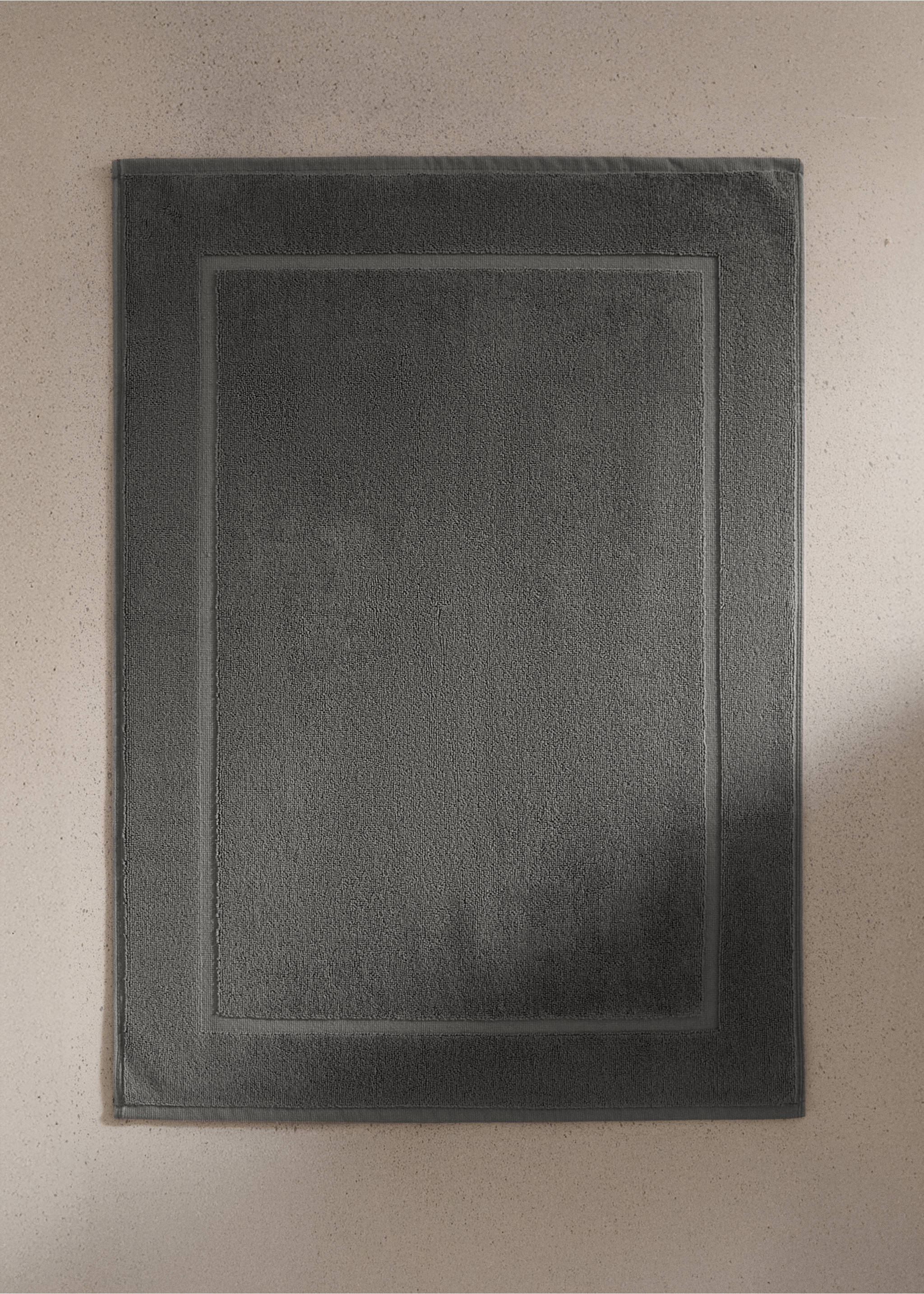 100% cotton anti-slip bath mat - General plane, Dark Grey. Ref: 27021536-00.