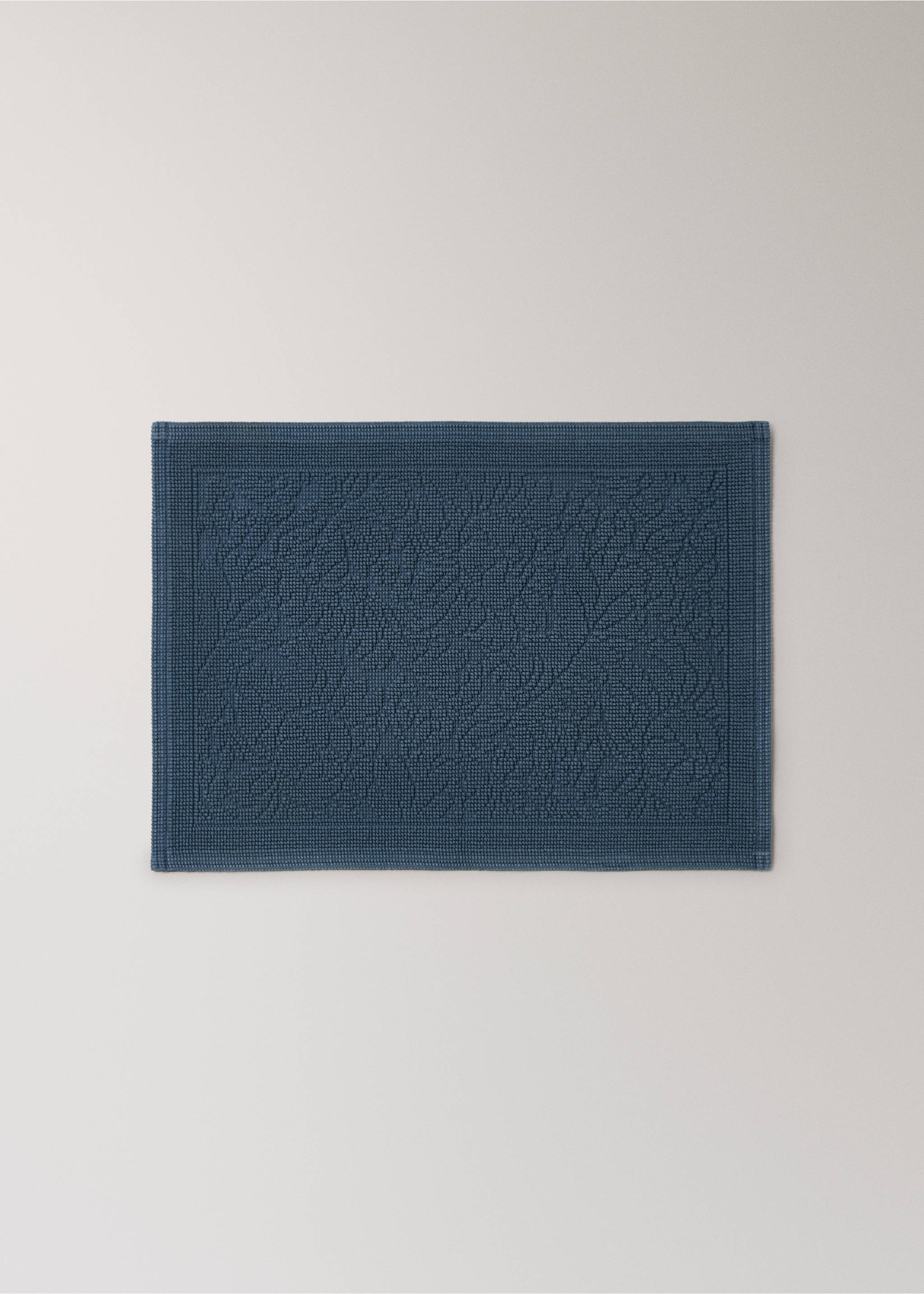 Cotton jacquard bath rug - Article without model, Blue. Ref: 27021537-00.