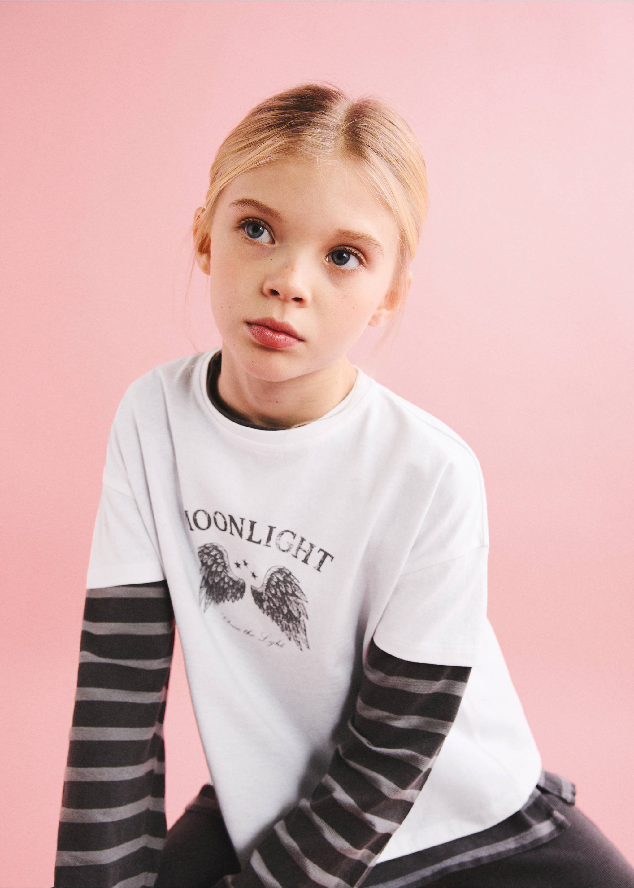 100%棉质印花T恤 - null, 灰白. Ref: 27021538-00.