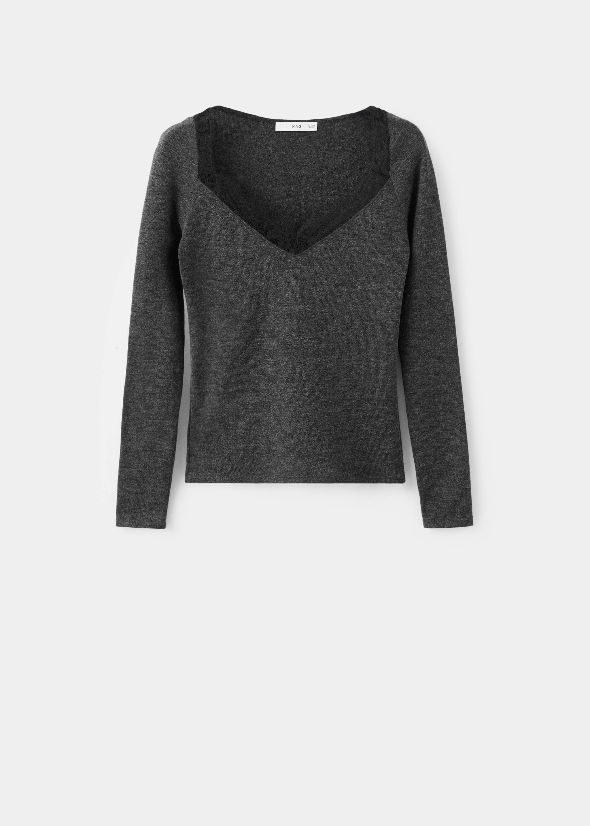 T-shirt décolleté en dentelle - Article sans modèle