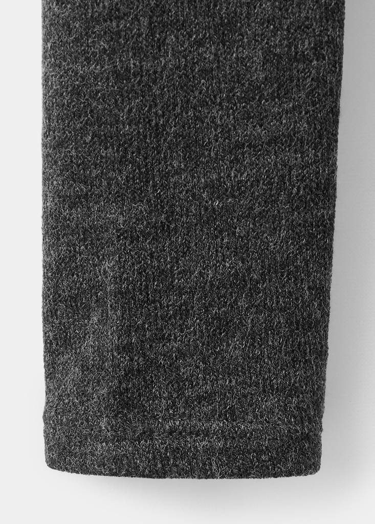 Lace-trimmed scoop-neck top — Medium Heather Grey