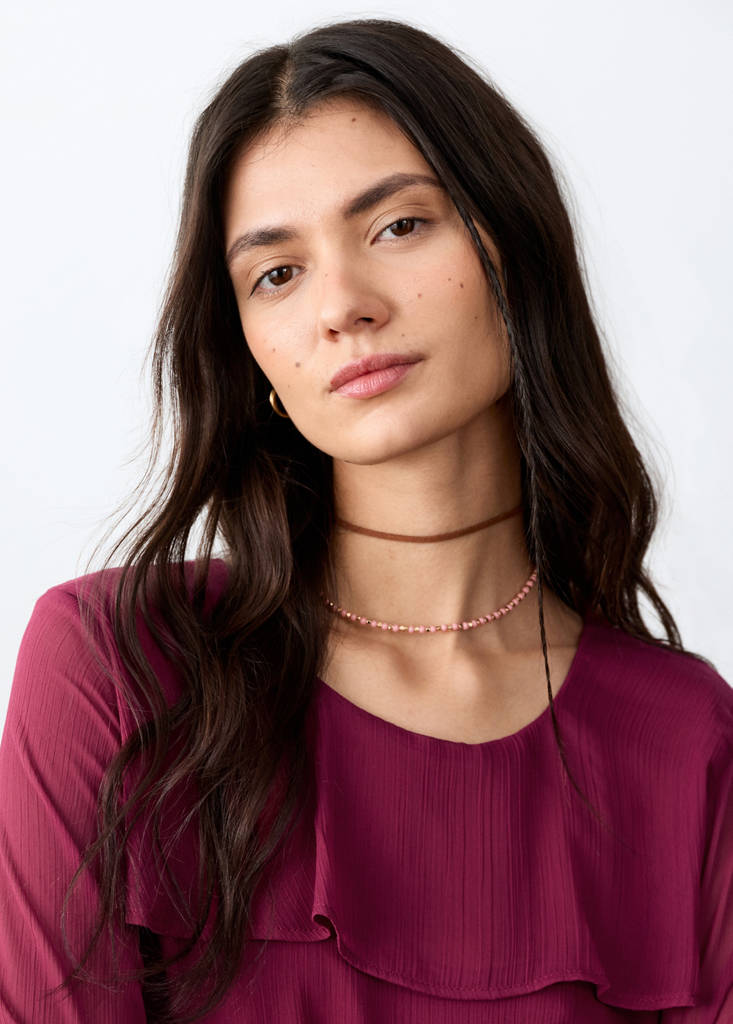 Fluid ruffled blouse — Purple