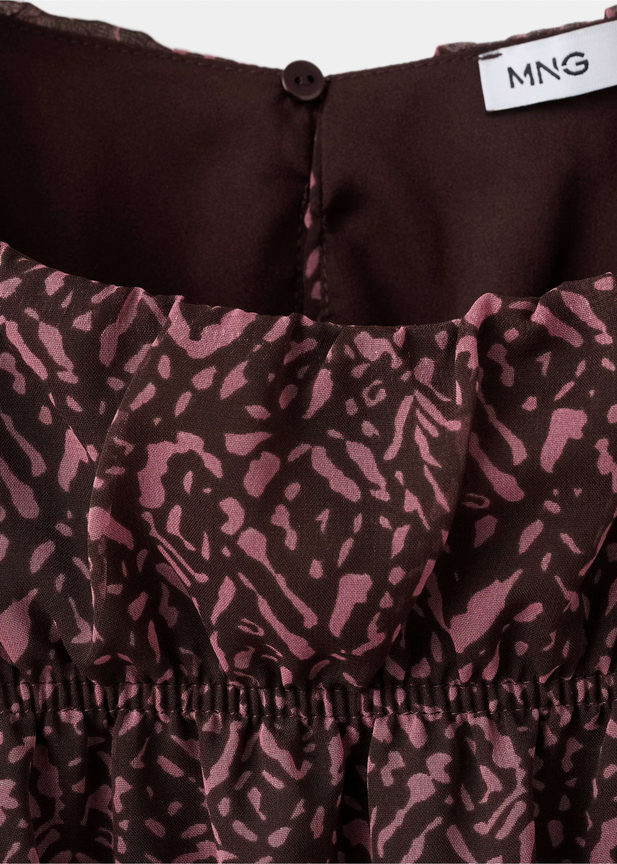 بلوزة مطبوعة بكشكشة - تفاصيل المنتج 0, بني. Ref: 27021542-00.