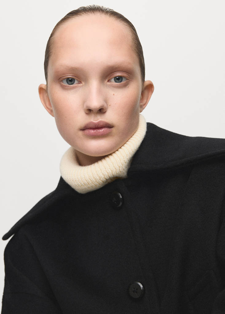Wool jacket with shirt collar — Nero