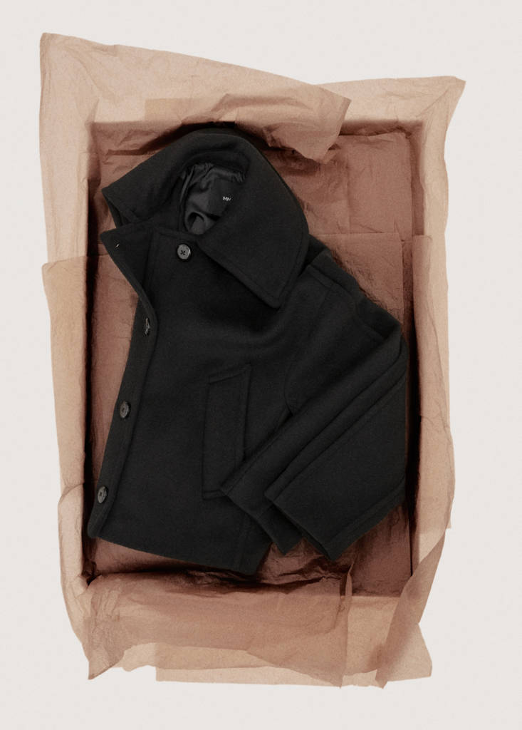 Wool jacket with shirt collar — Nero