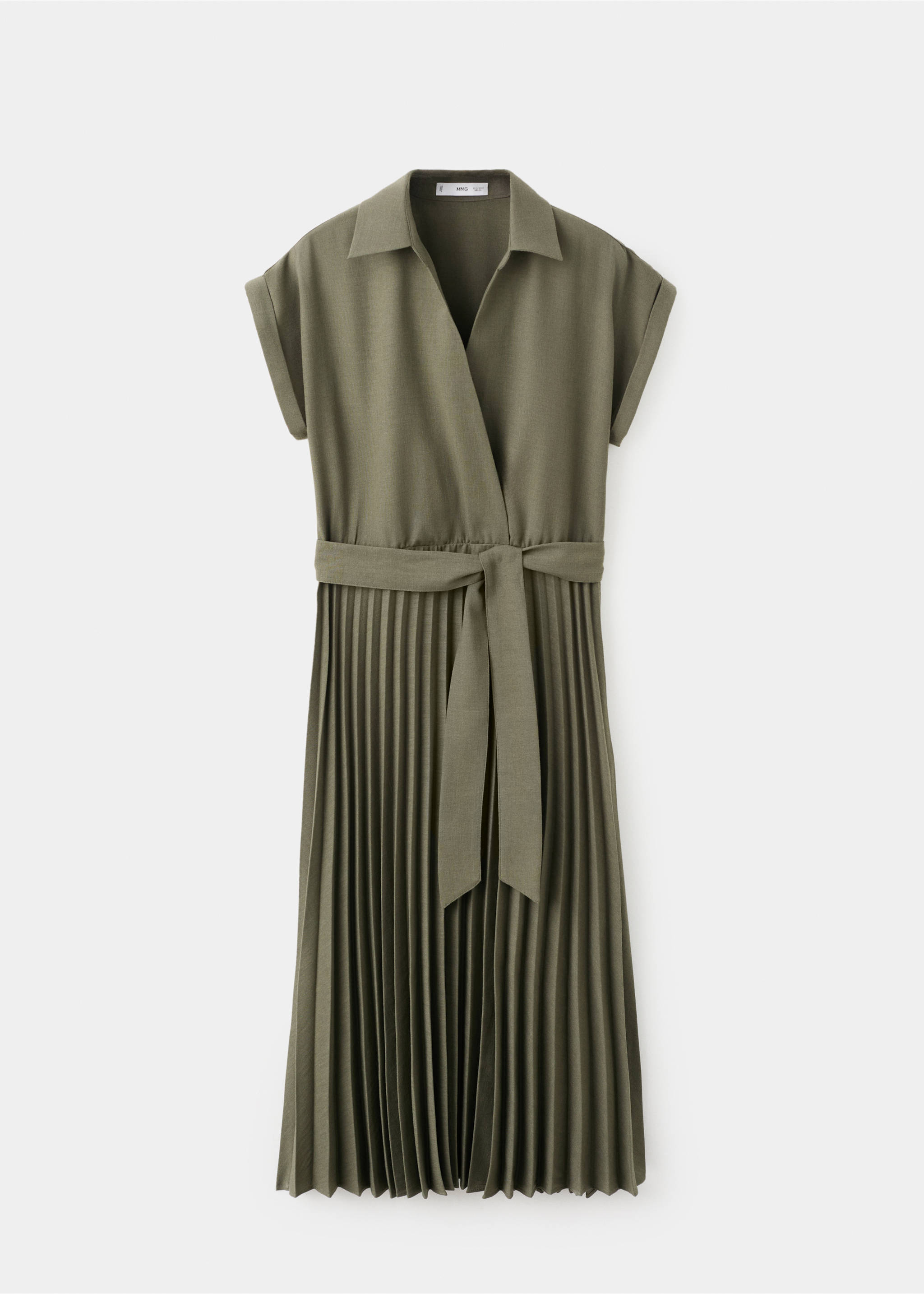 Pleated shirt dress - Article without model, Khaki. Ref: 27022542-00.