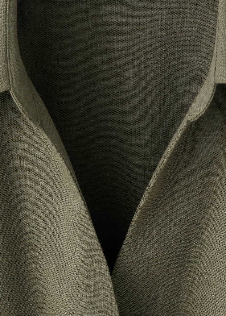 Pleated shirt dress — Khaki