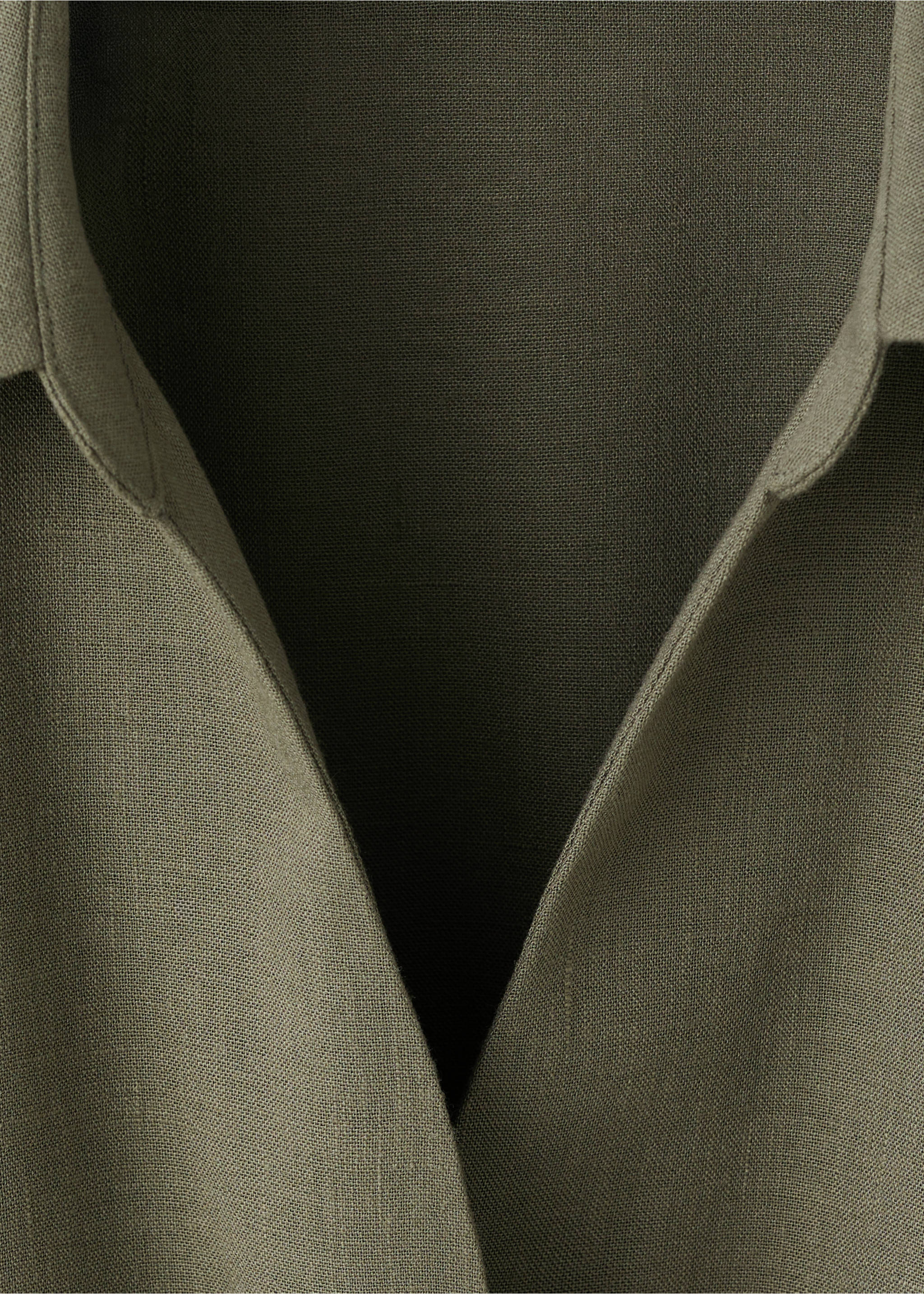 Pleated shirt dress - Details of the article 0, Khaki. Ref: 27022542-00.