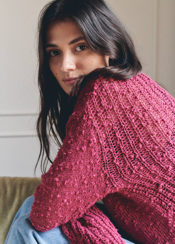 Fine-knit sweater — Cherry