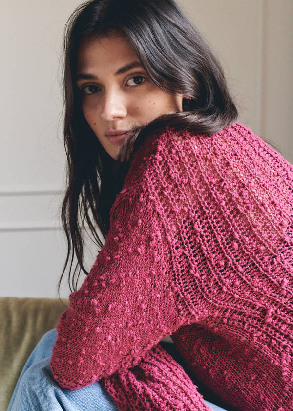 Fine-knit sweater — Cherry