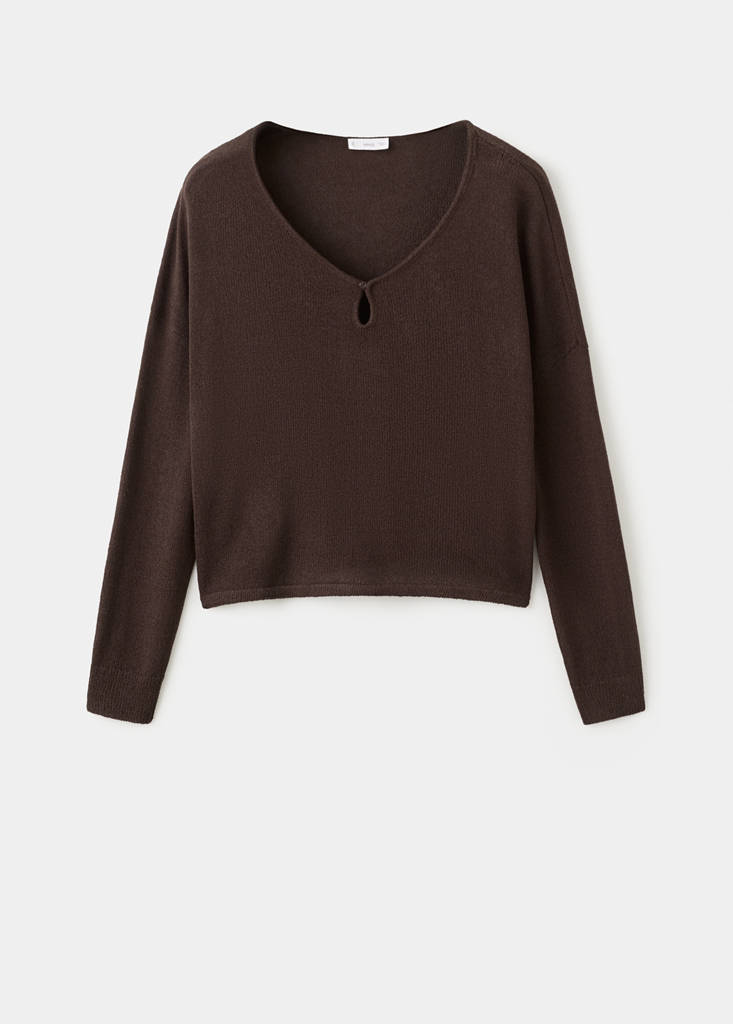 Strickpullover mit Schlitzen — Braun