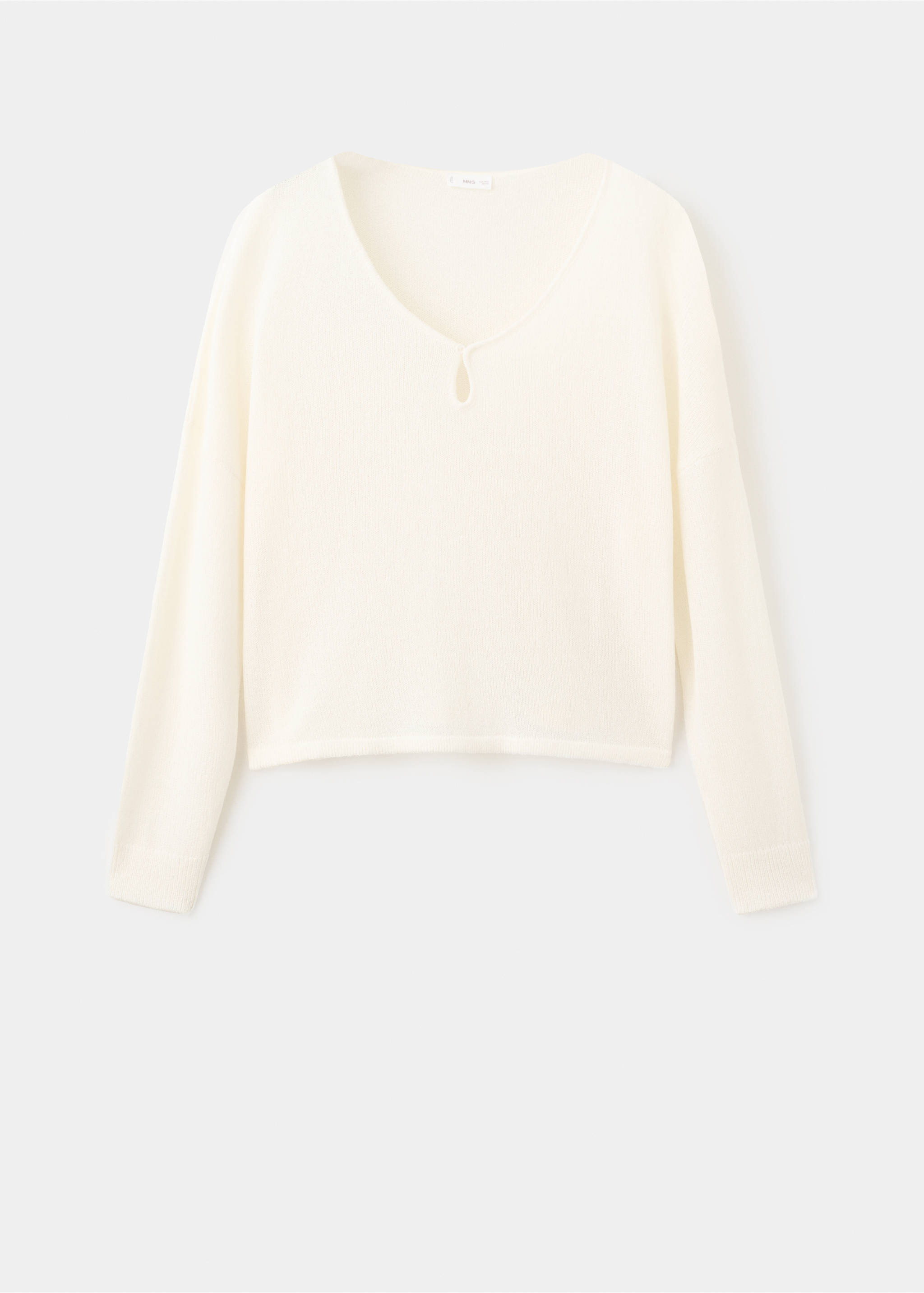 Cut-out knitted sweater - Article without model, Ecru. Ref: 27022545-00.