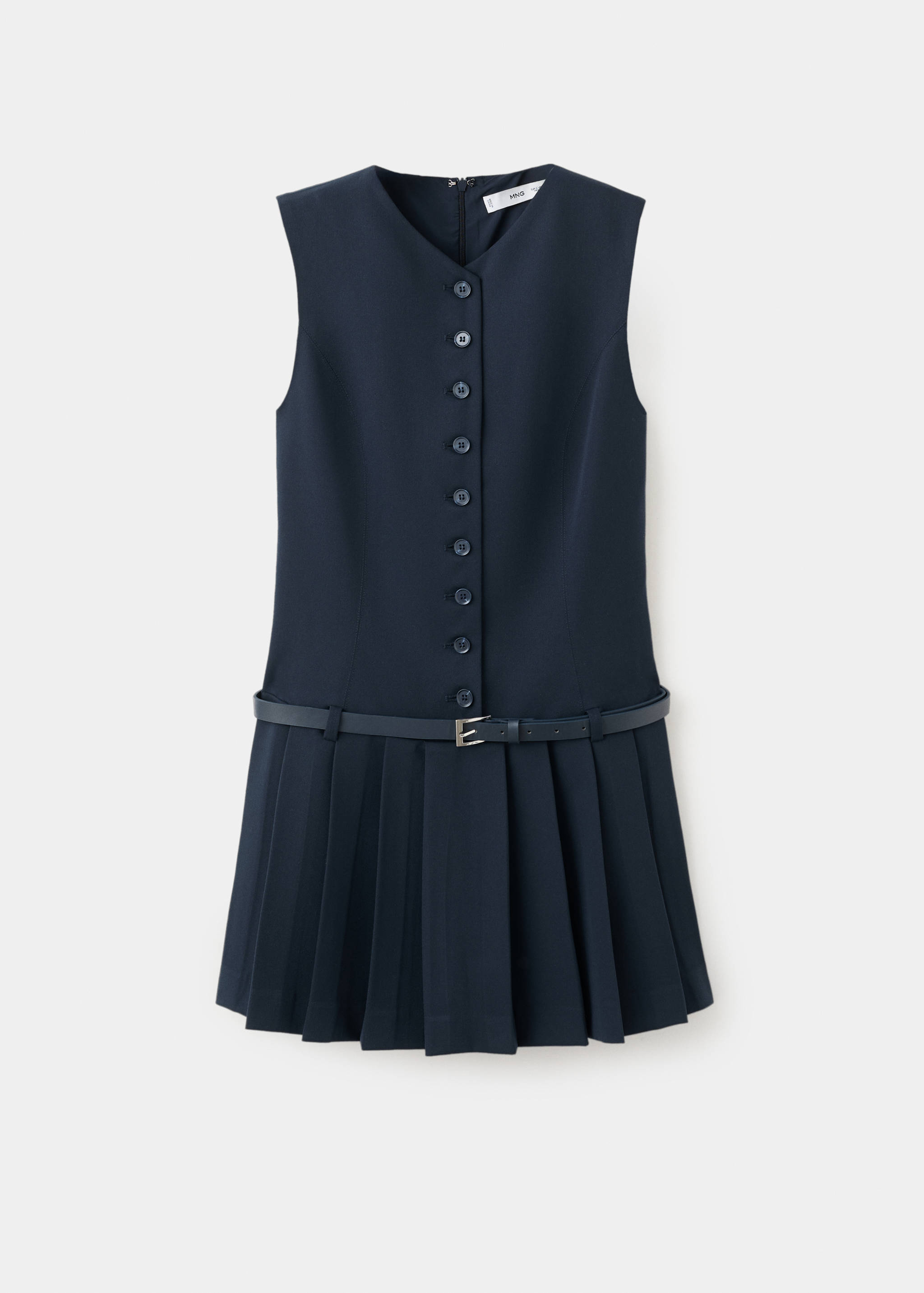 Pleated dress with belt - Article without model