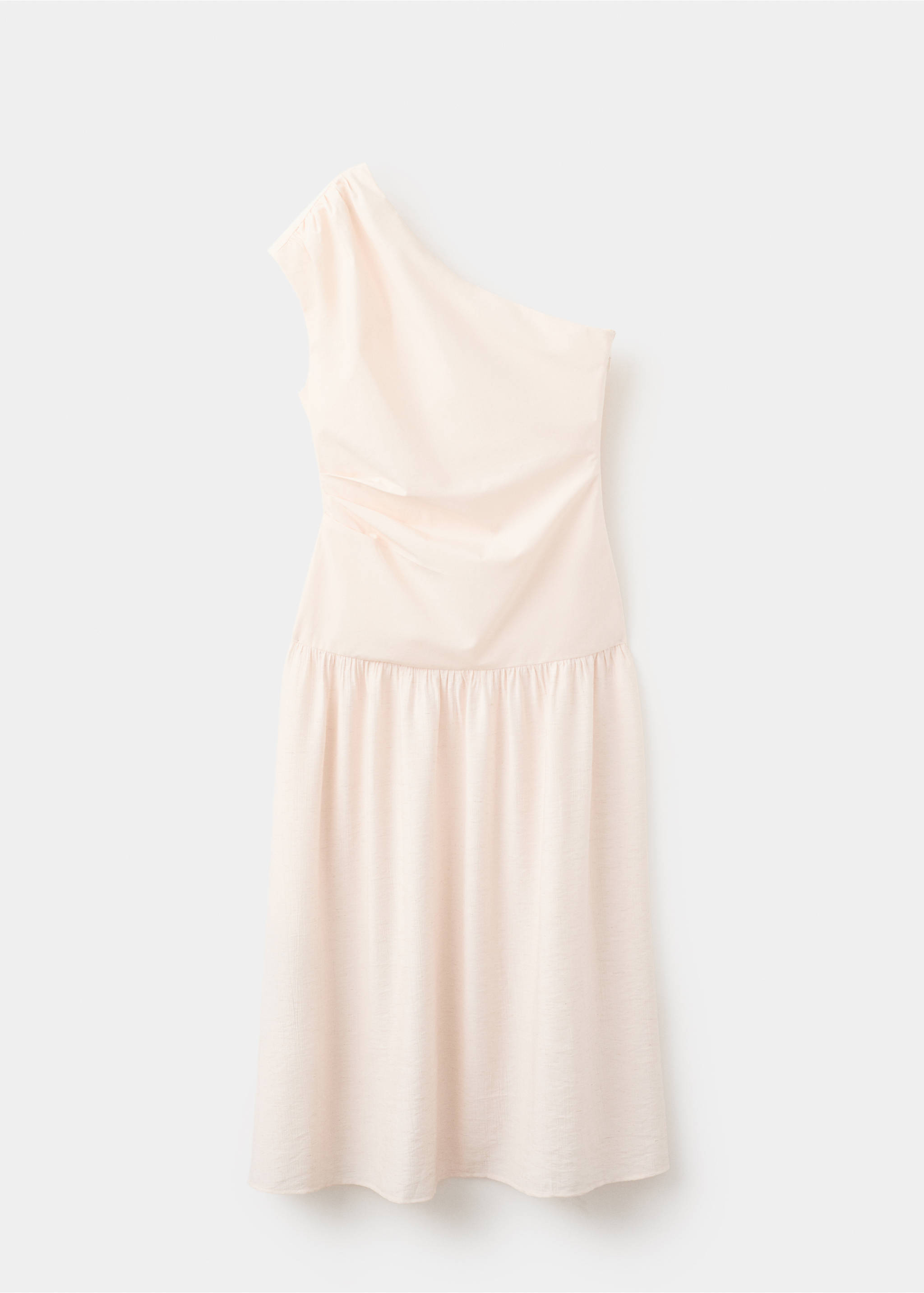 Asymmetrical pleated dress - Article without model, Ecru. Ref: 27022547-00.