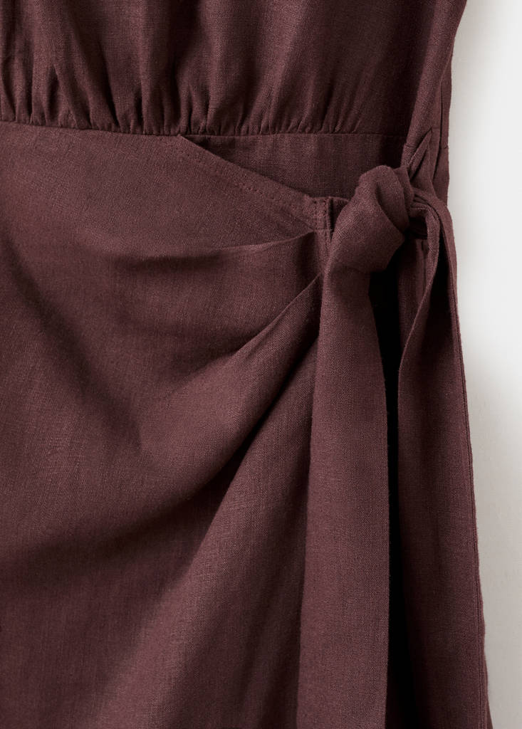 Linen wrap dress — Chocolate