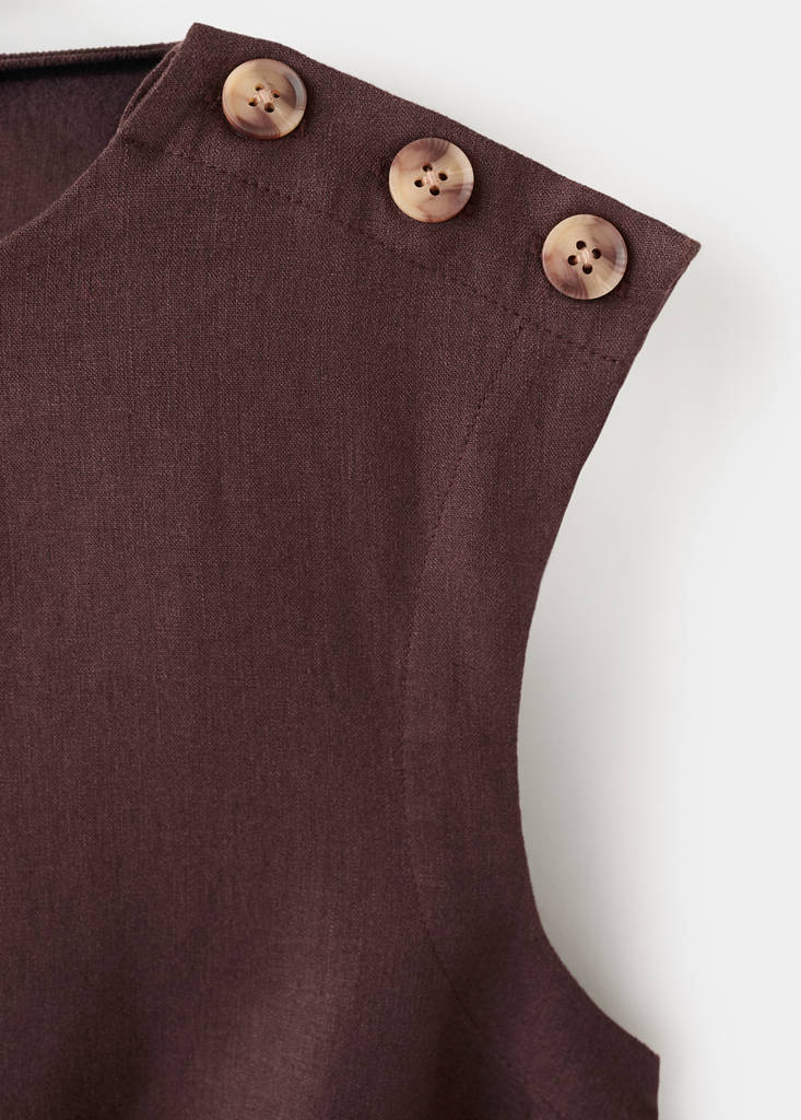 Linen wrap dress — Chocolate