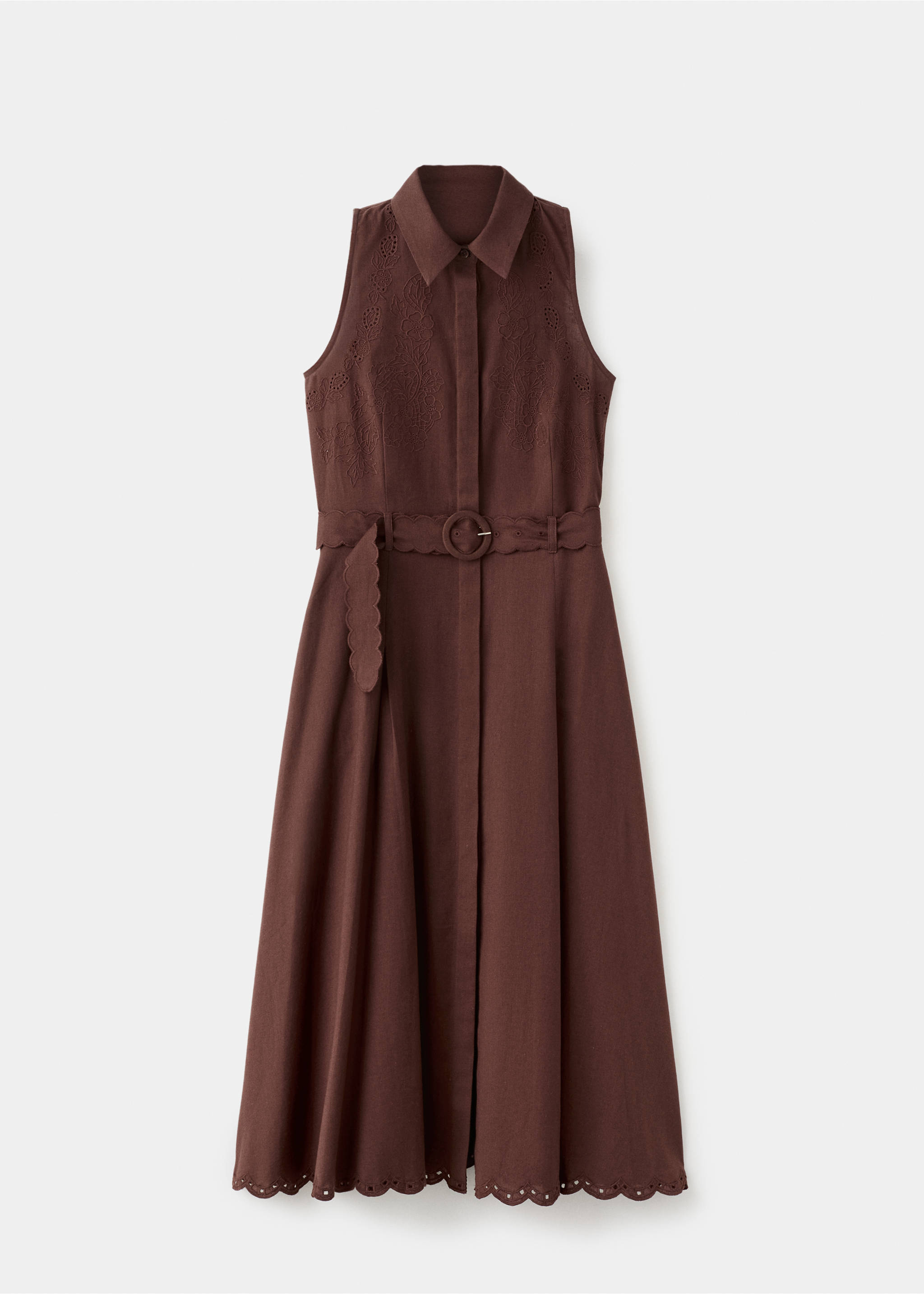 Vestit camiser brodat - Article sense model, Marró. Ref: 27022552-00.