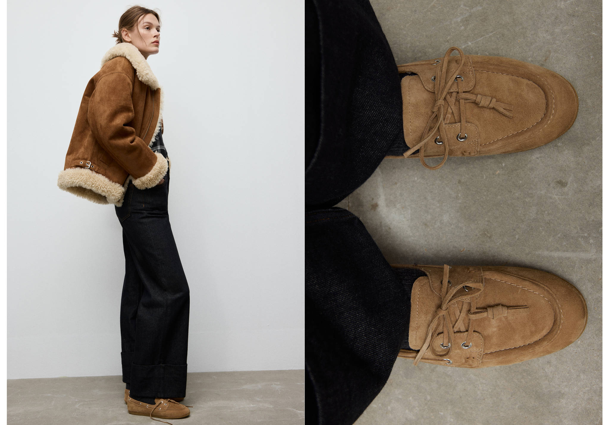 Mocassins bateau daim - Plan panoramique