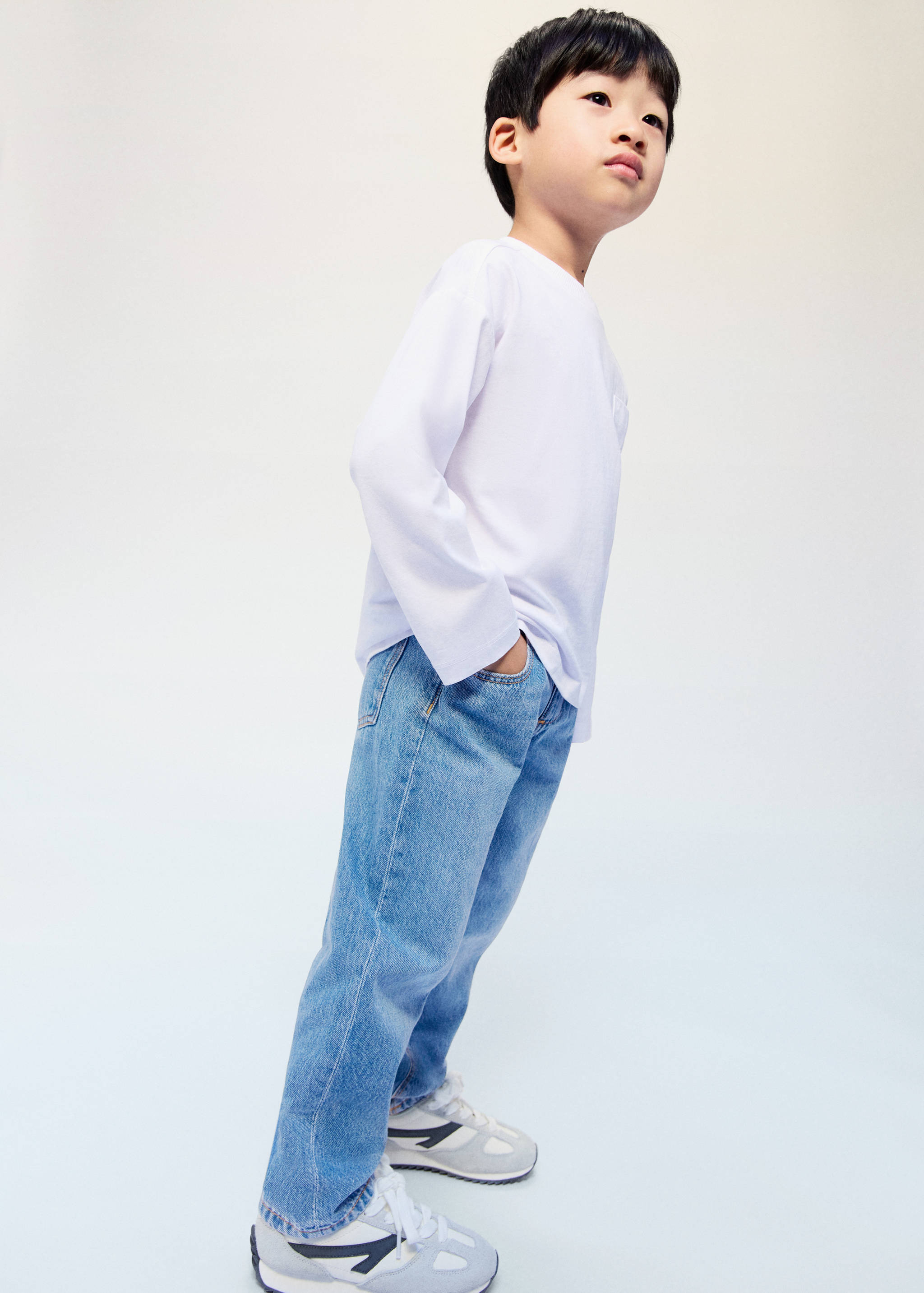 Straight jeans with elasticated waistband - General plane