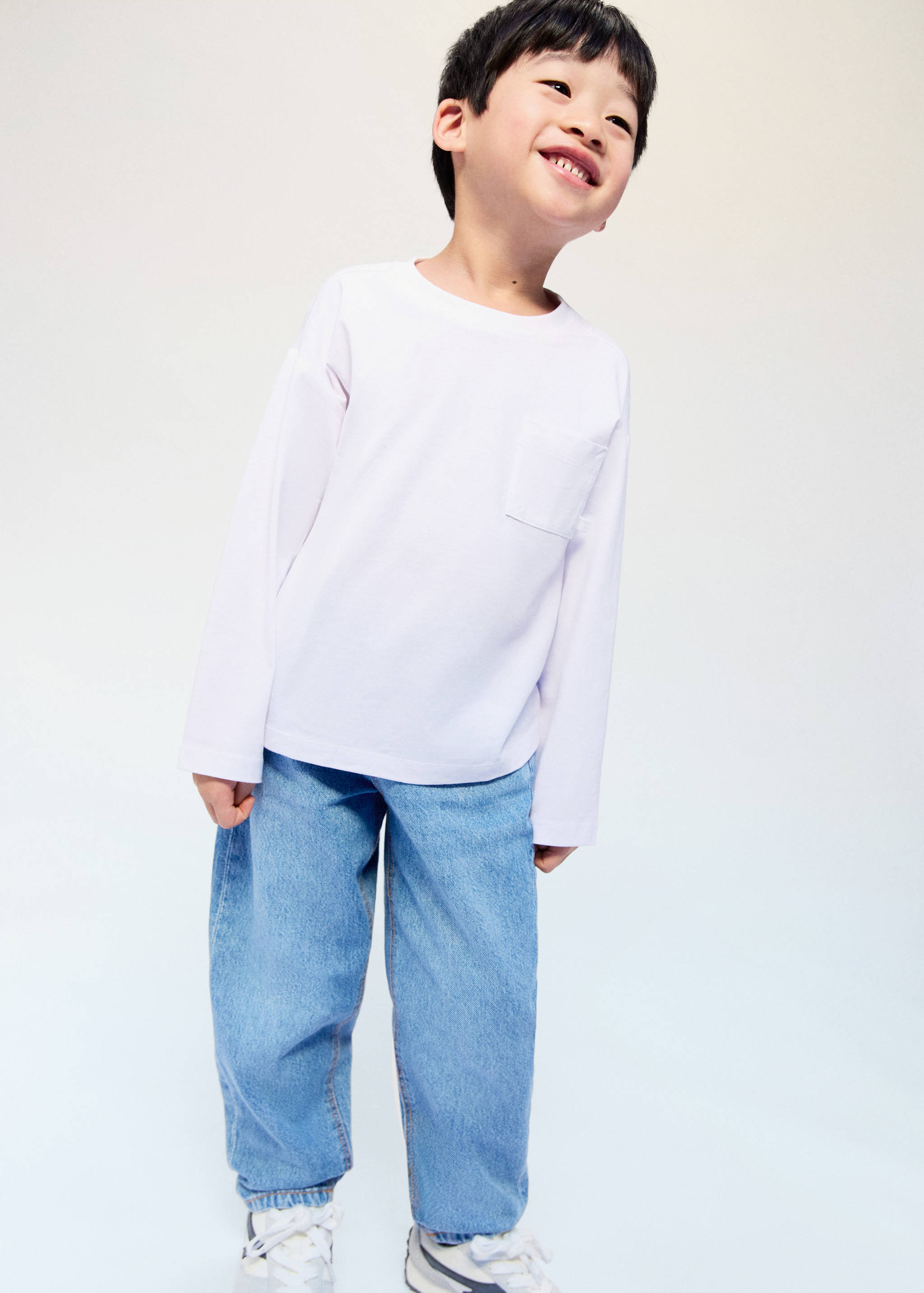 Straight jeans with elasticated waistband - Medium plane