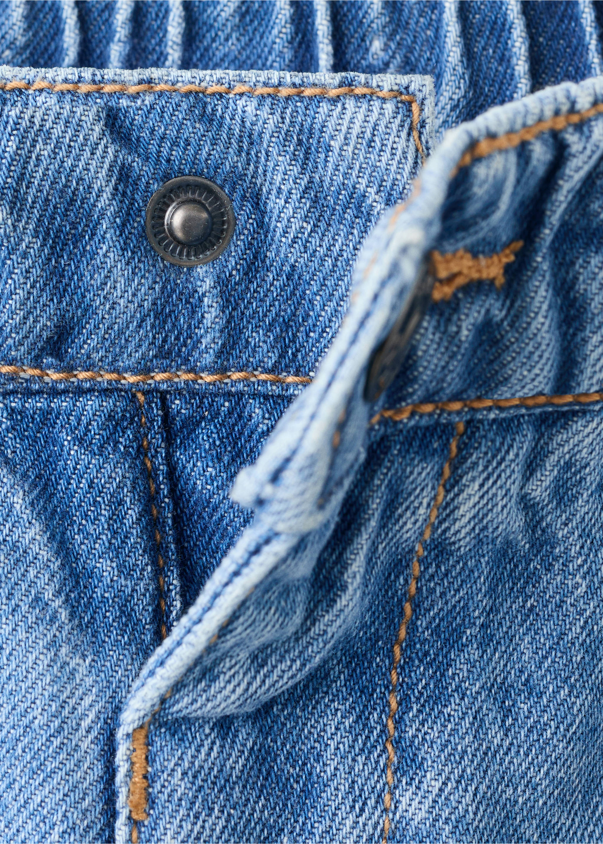 Jeans rectos cintura goma - Detalle del artículo 8, Azul medio. Ref: 27022890-00.