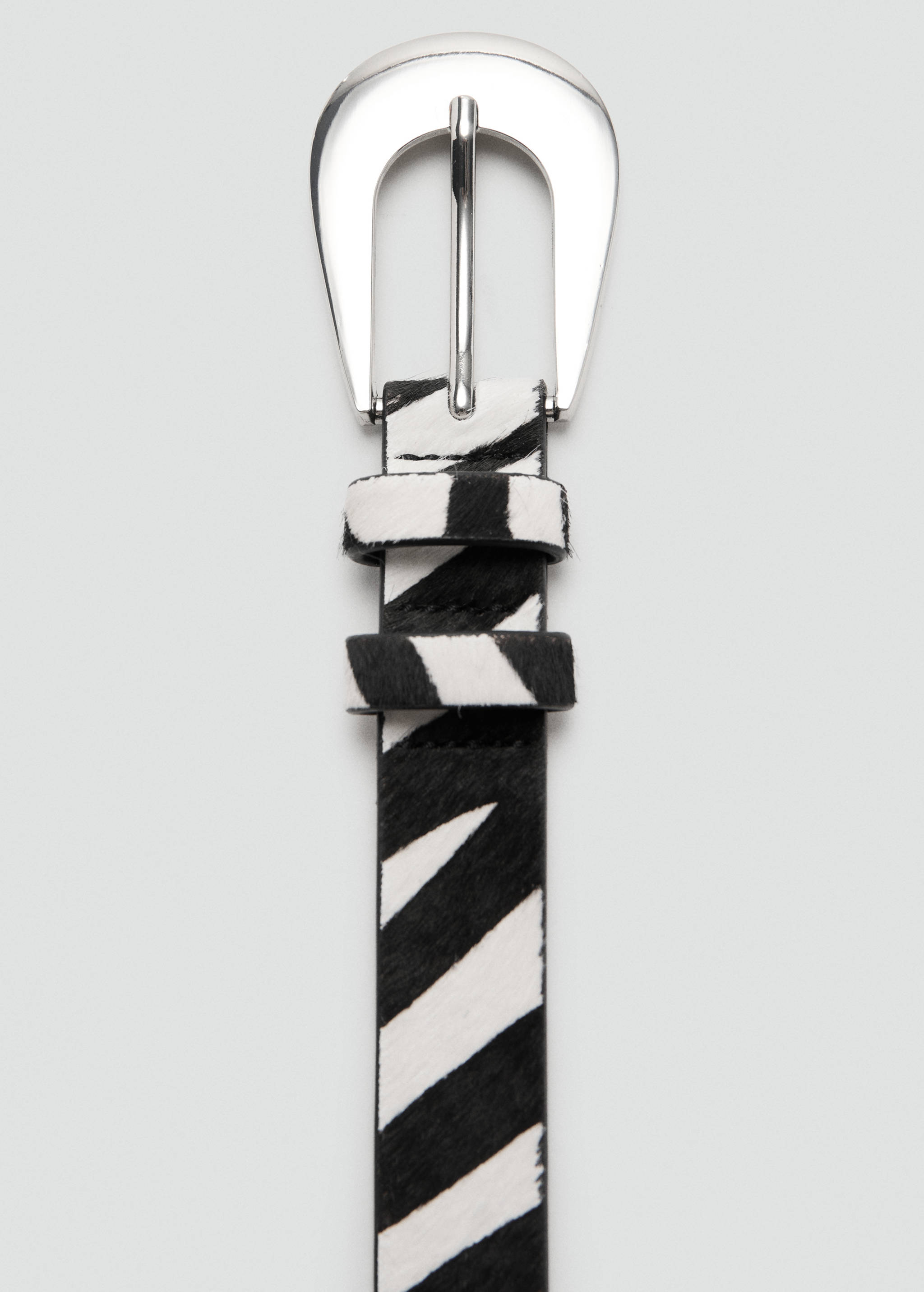 Ceinture en cuir avec poils de zèbre - Détail de l'article 1