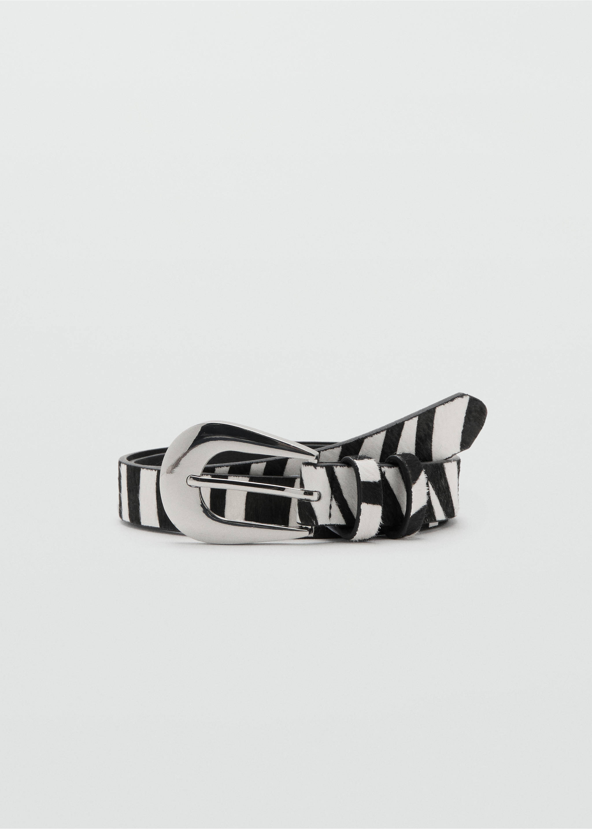 Zebra-print fur belt - Article without model, Black. Ref: 27022895-00.