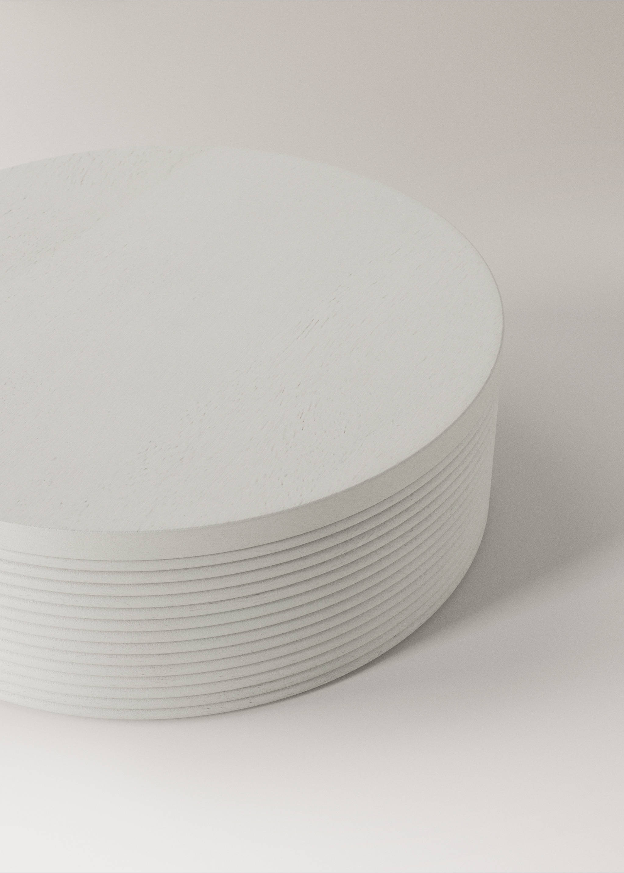 Large round wooden box - Details of the article 1, White. Ref: 27022904-00.
