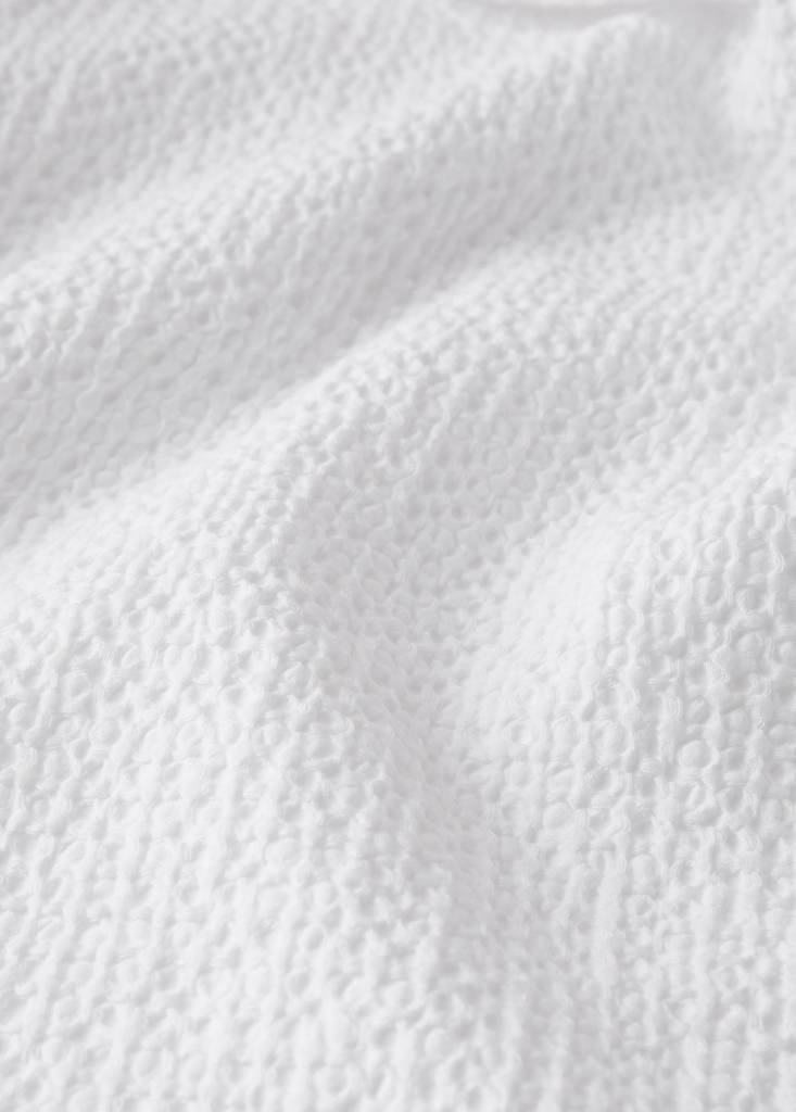 Percale cotton waffle duvet cover Queen bed — White
