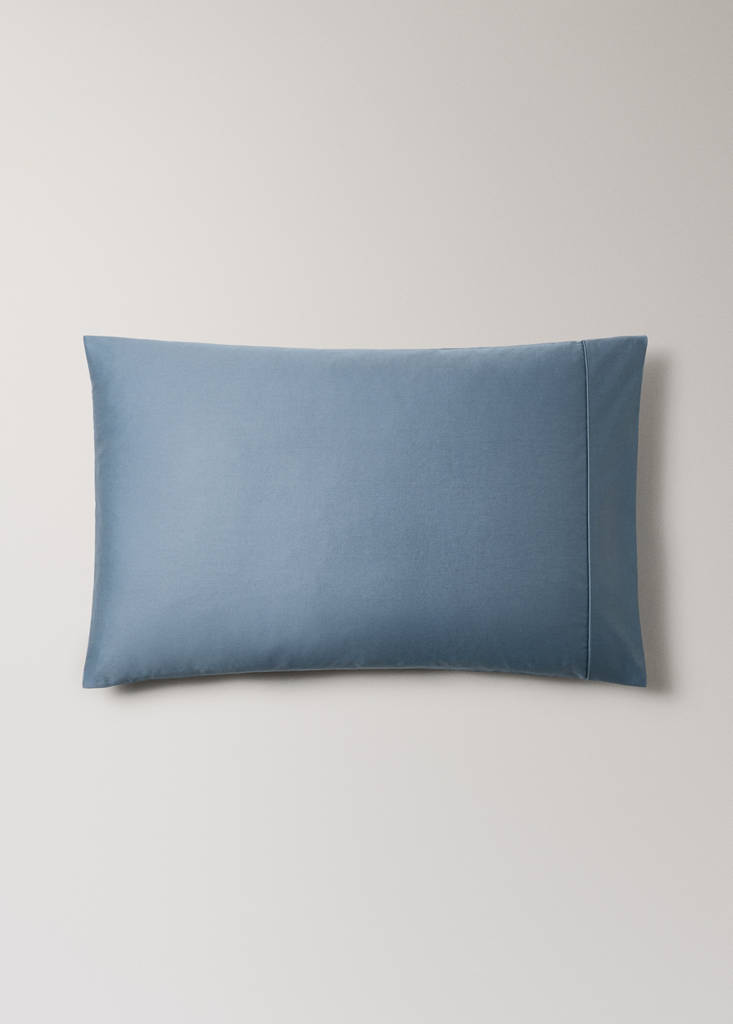 Two 600-thread cotton satin pillowcases 50x75 cm — Blue
