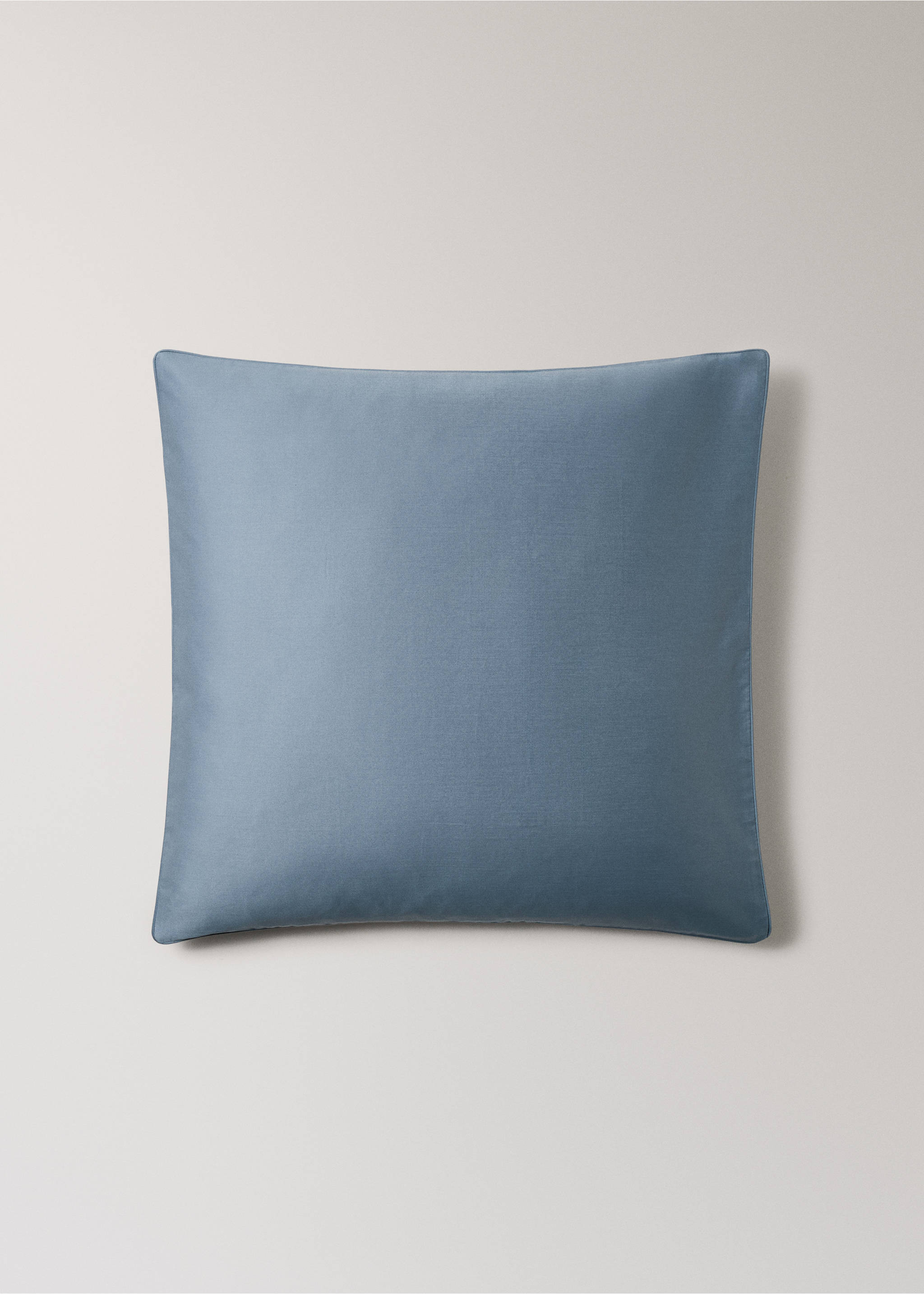 Two 600-thread count cotton satin pillowcases 60x60 cm - Article without model, Blue. Ref: 27022910-00.