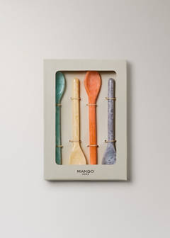 Pack of 4 resin dessert spoons — Orange 4