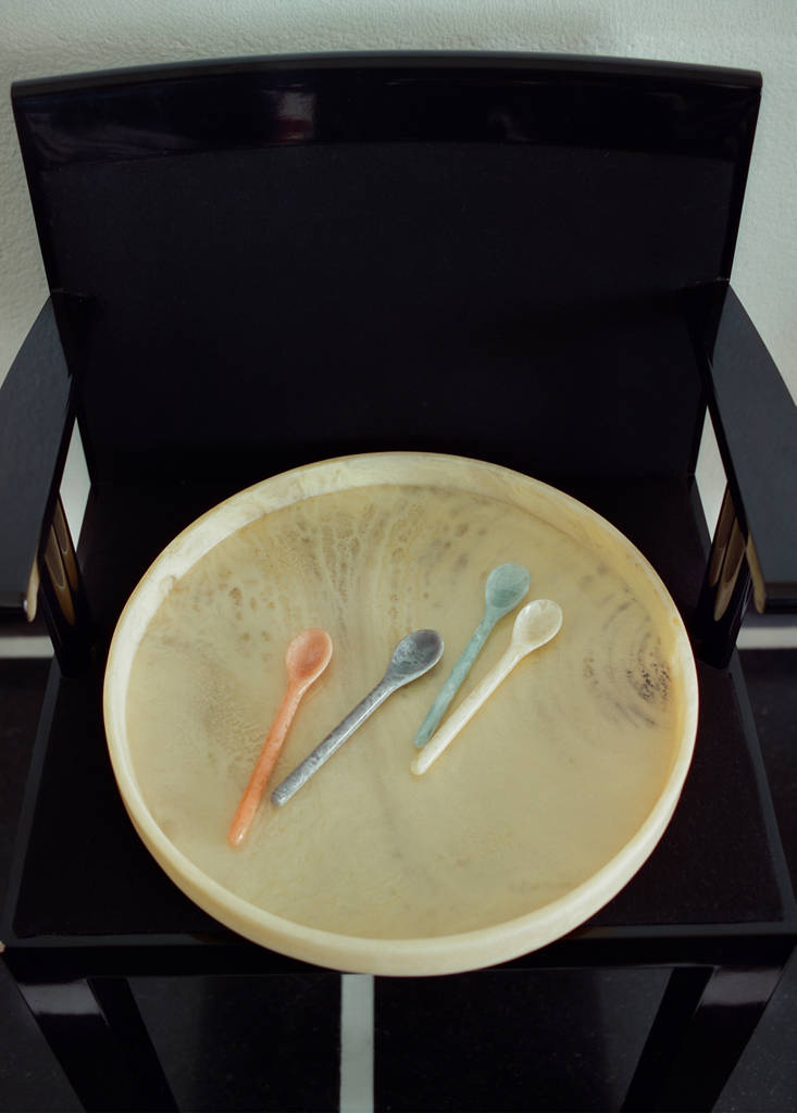 Pack of 4 resin dessert spoons — Orange