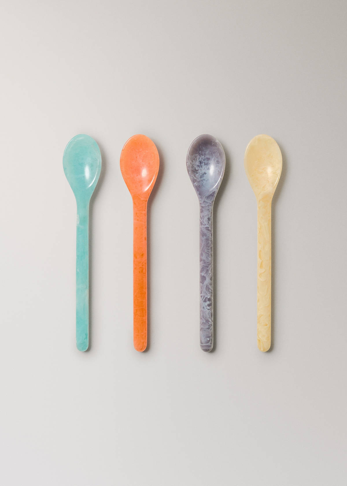 Pack of 4 resin dessert spoons — Orange