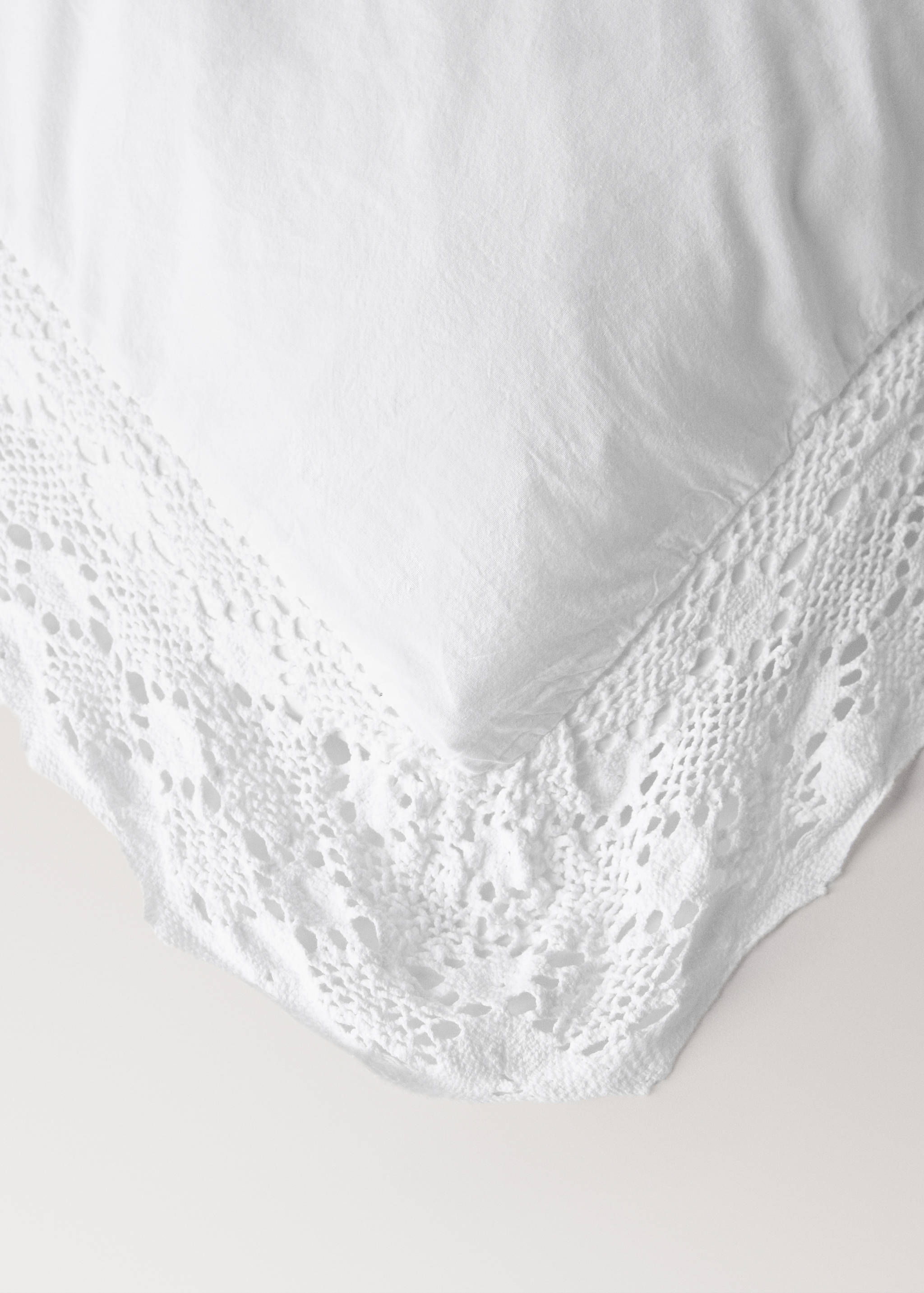 Deux taies d'oreiller coton garment-dyed dentelle large 60x60 cm - Détail de l'article 3