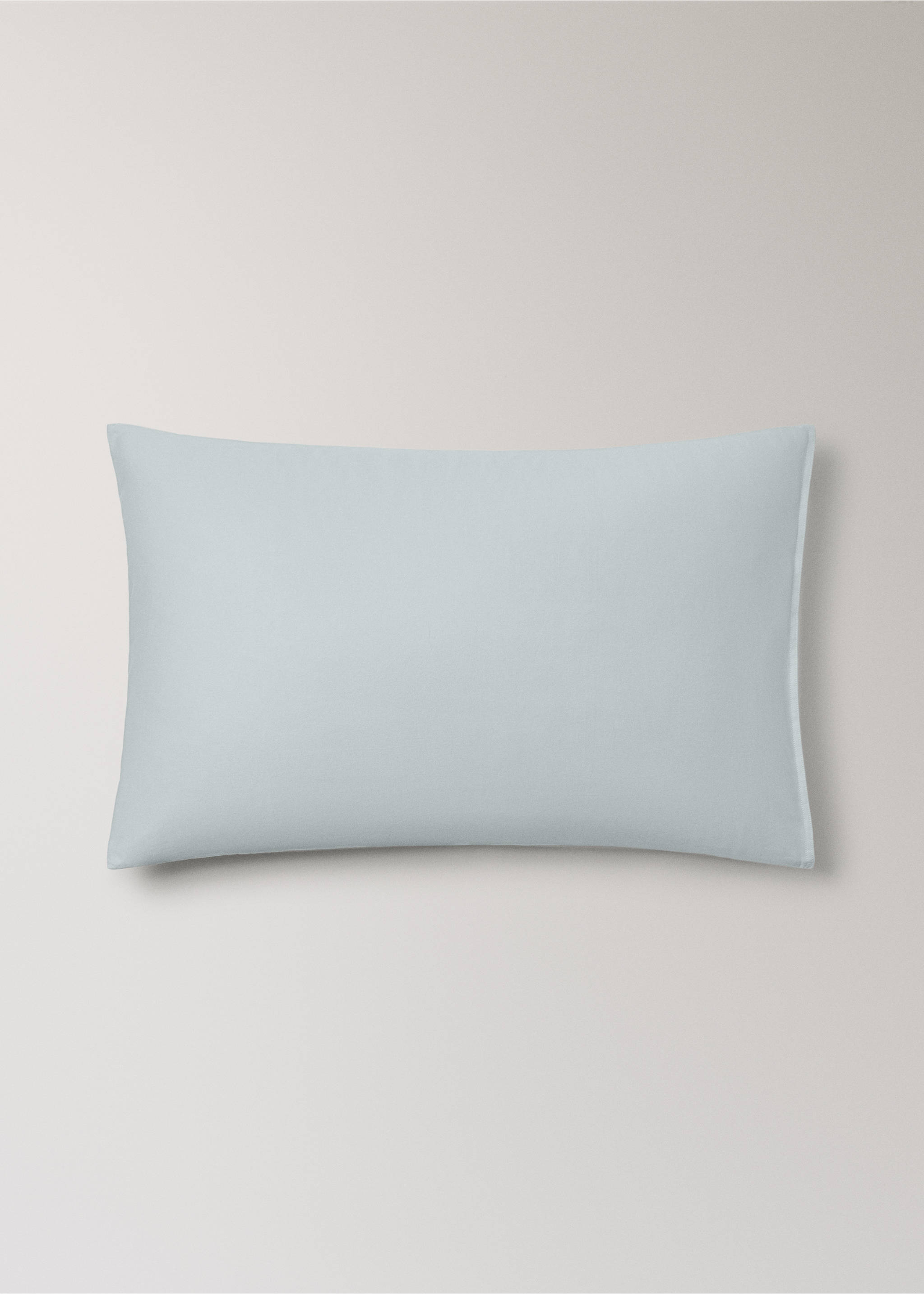 Two satin pillowcases with double topstitching 50x75 cm - Article without model, Aqua Green. Ref: 27022929-00.