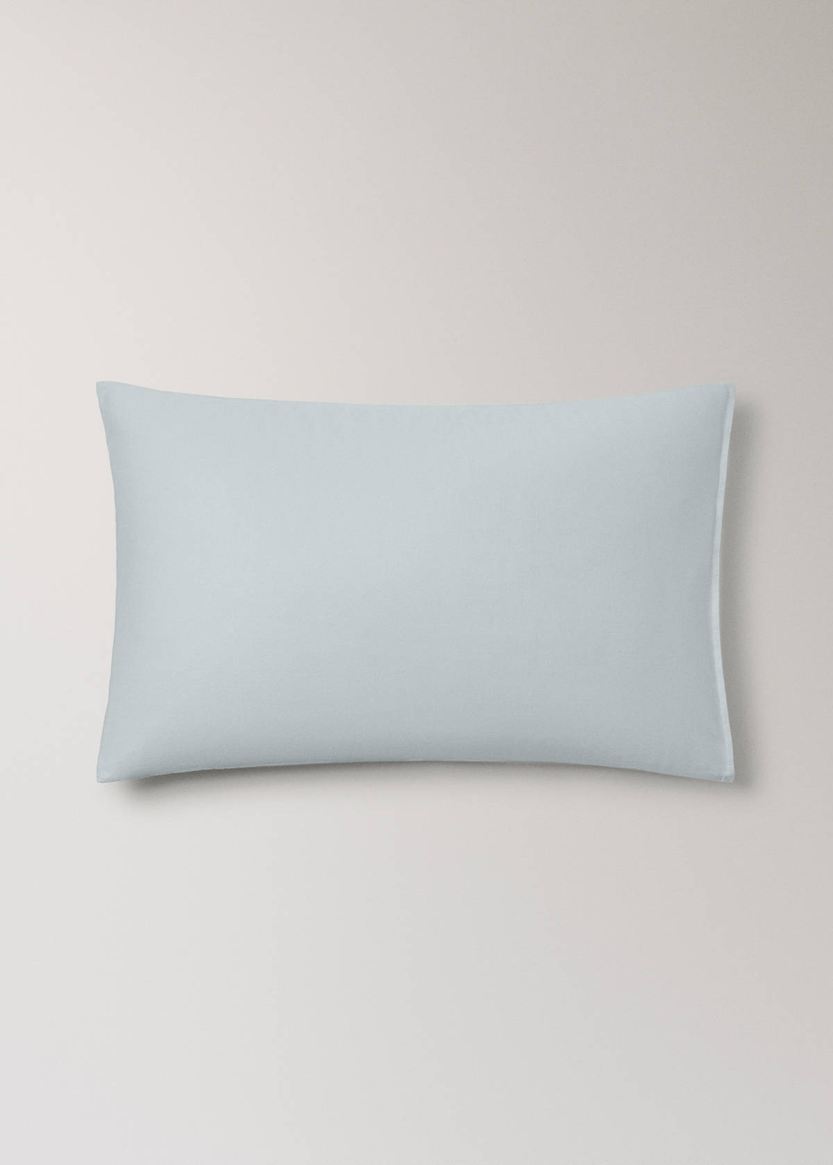 Two satin pillowcases with double topstitching 50x75 cm — Aqua Green