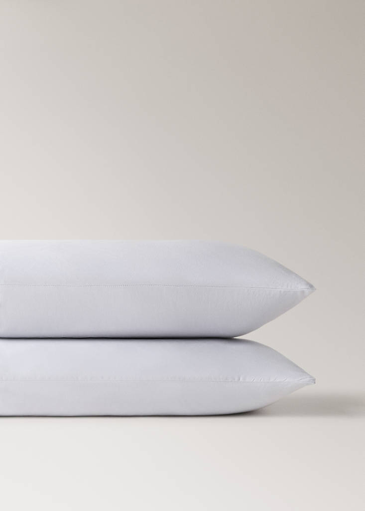 Two satin pillowcases with double topstitching 50x75 cm — Light/Pastel Purple