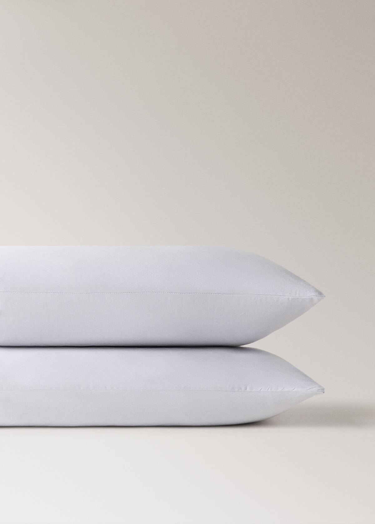 Two satin pillowcases with double topstitching 50x75 cm — Light/Pastel Purple