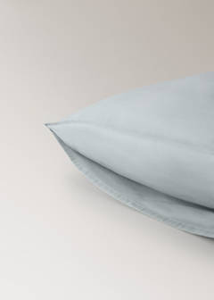 Two satin pillowcases with double topstitching 60x60 cm — Aqua Green 3