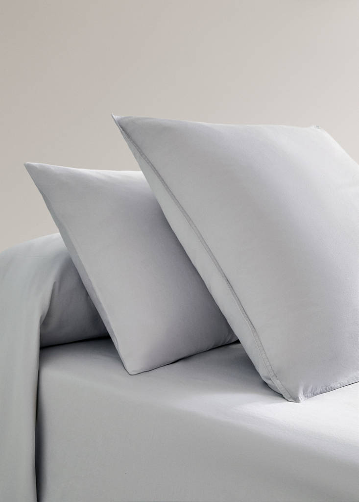 Two satin pillowcases with double topstitching 60x60 cm — Light/Pastel Purple