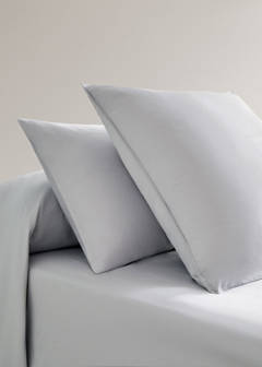 Two satin pillowcases with double topstitching 60x60 cm — Light/Pastel Purple 1