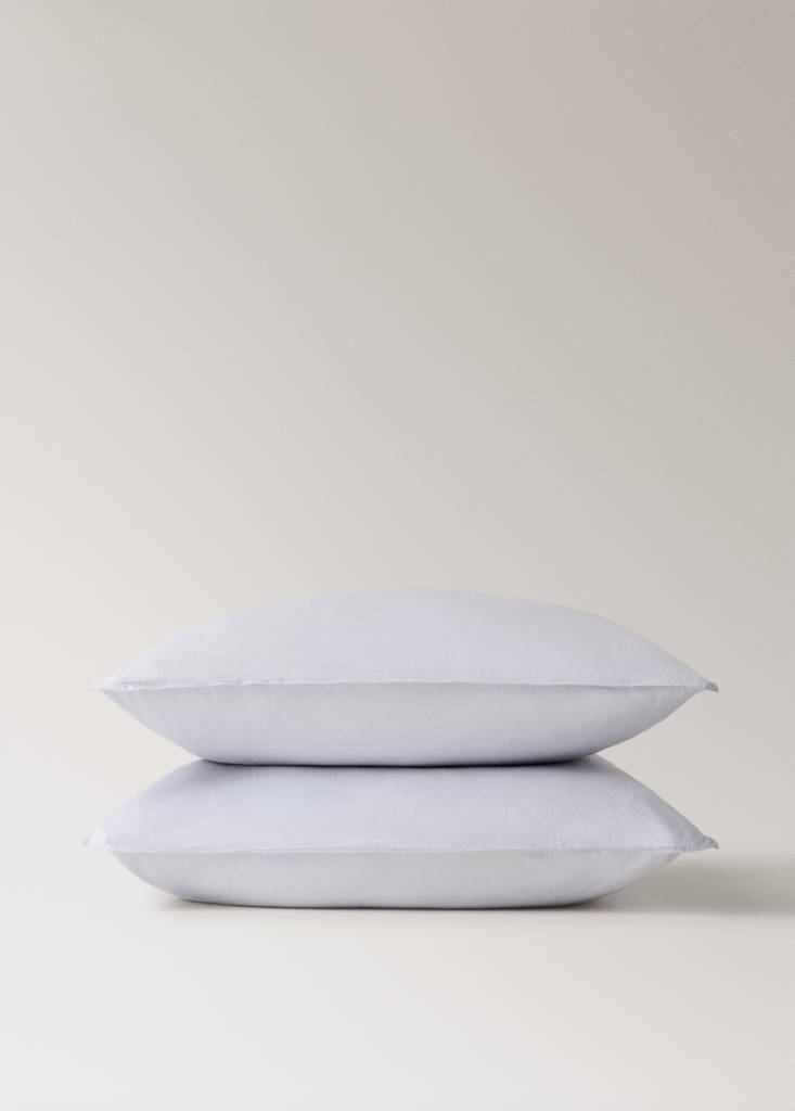 Two satin pillowcases with double topstitching 60x60 cm — Light/Pastel Purple