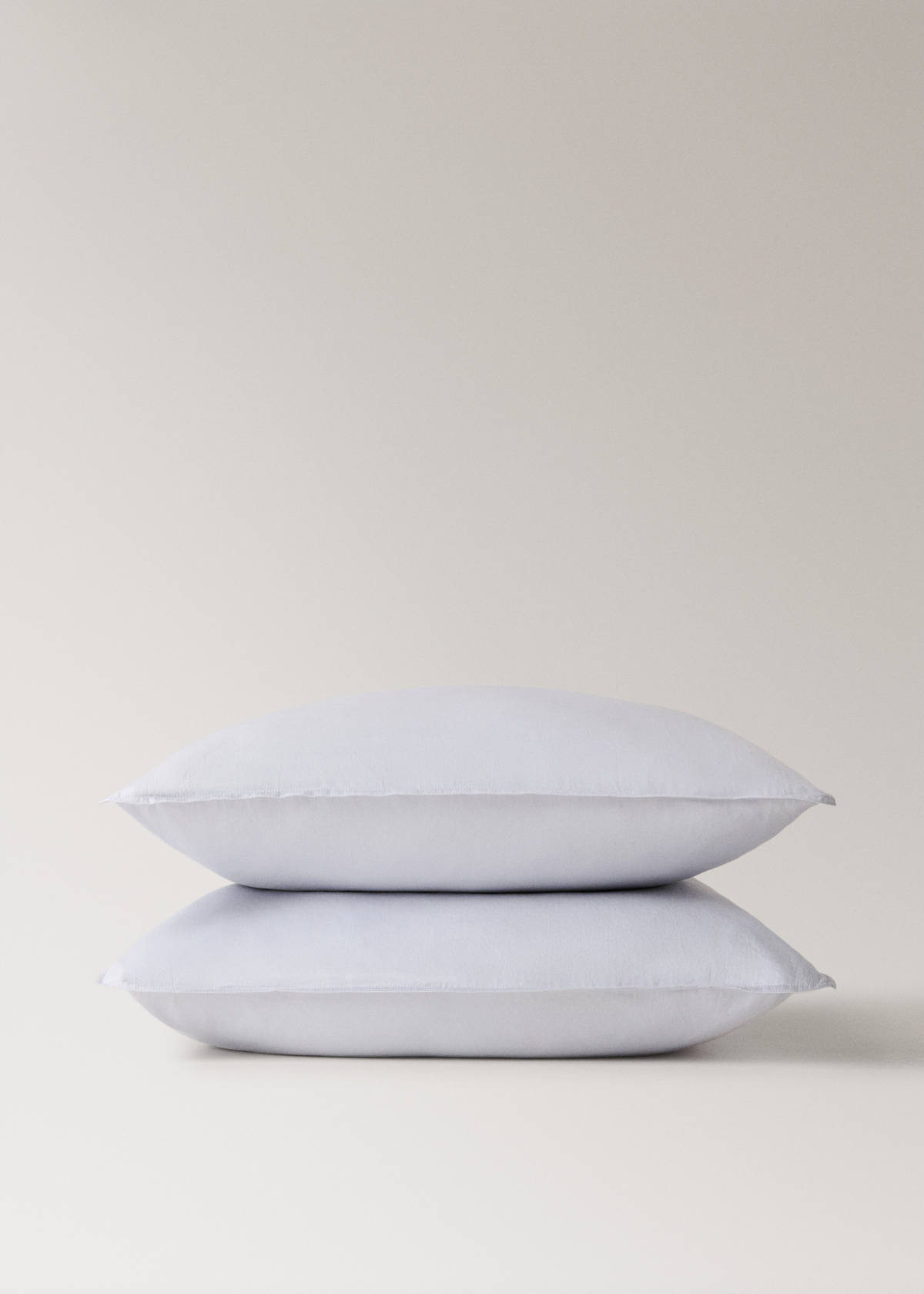 Two satin pillowcases with double topstitching 60x60 cm — Light/Pastel Purple