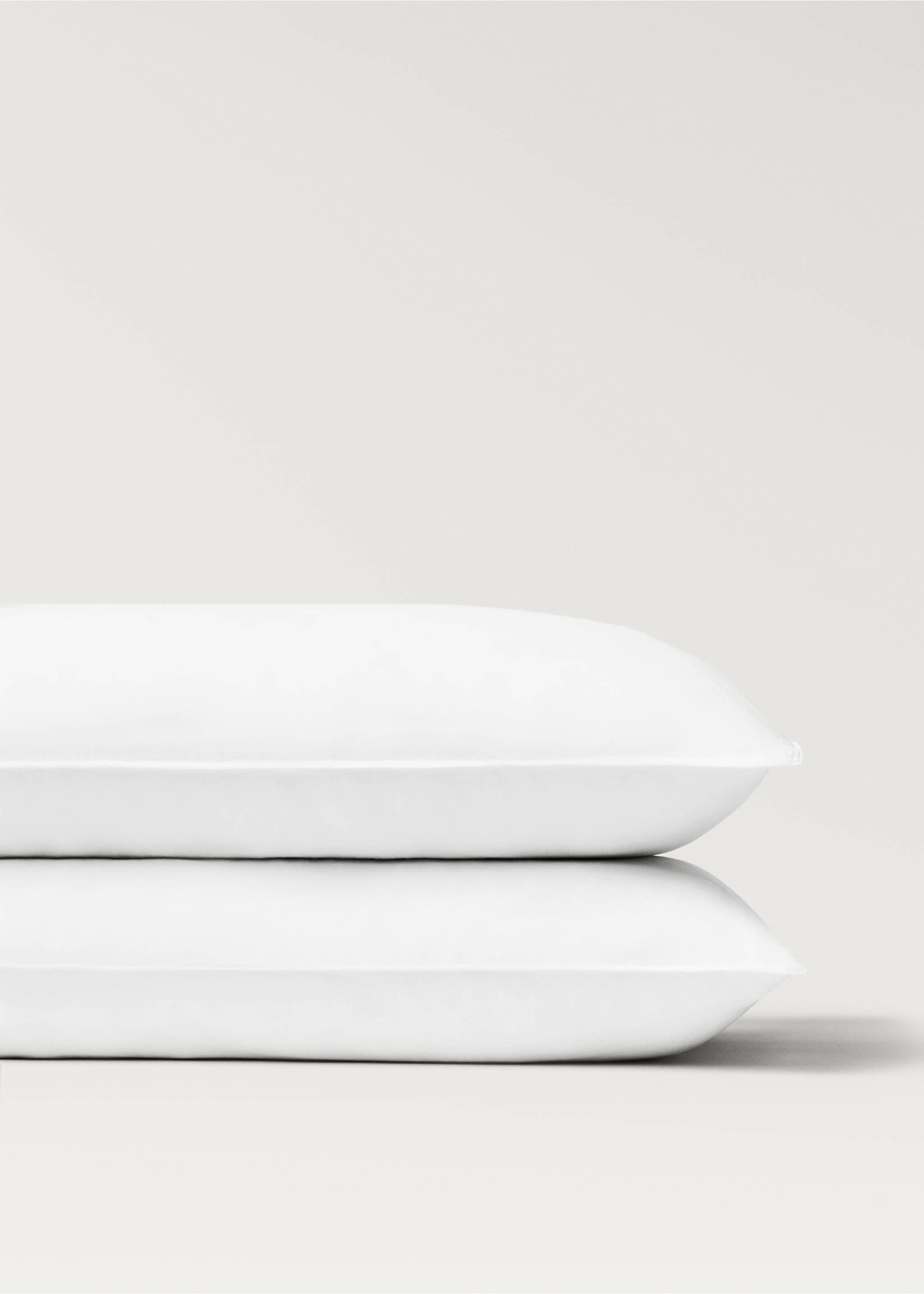 Two washed linen pillowcases 50x75 cm - Details of the article 1, White. Ref: 27022932-00.