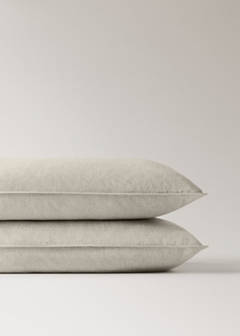 Two washed linen pillowcases 50x75 cm — Sand 2