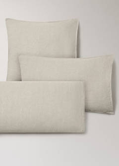 Two washed linen pillowcases 50x75 cm — Sand 5