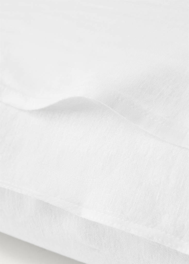 Two washed linen pillowcases 60x60 cm — White
